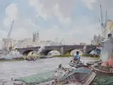 London Bridge and Southwark by Emerson Harold Groom, watercolour, offered Apr 2019