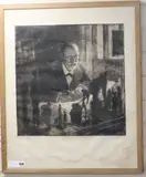 Prof by Max Pollak, etching, sold Apr 2019