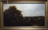 Children in an extensive landscape, 60 x 105cm by William George Meadows, oil on canvas, sold Apr 2019