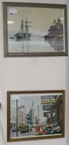 Street scene and The Ship Inn, 29 x 40cm by Philip J Williamson, watercolor, offered Apr 2019