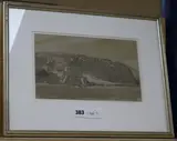 Coastal scene by Charles Knight, ink and watercolour, sold Apr 2019