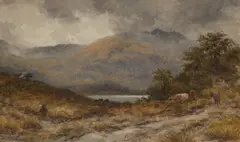 Cattle in a landscape by David Law, watercolour, sold Apr 2019