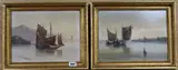 Fishing boats at sea by Edward King Redmore, oil, sold Mar 2019
