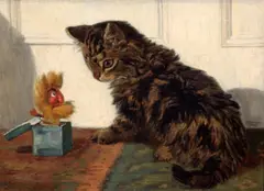 How d'ye do' signed and dated 1875 11.5 x 15.5in by John Charles Dollman, 1875, oil on board, sold Mar 2019