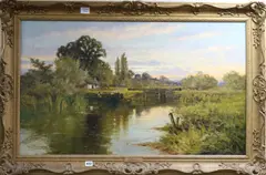 The old loch at Cookham by John Horace Hooper, oil on canvas, sold Mar 2019