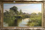 The old loch at Cookham by John Horace Hooper, oil on canvas, sold Mar 2019