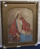 WatercolourStudy of a Moorish woman Exhibited Royal Society of Portrait by Henry Tidey, watercolour, sold Mar 2019