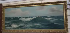 Seascape by Daniel Sherrin, oil on canvas, sold Mar 2019