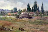 5 x 29.5in by Arthur Bruce Hancock, oil on board, sold Mar 2019
