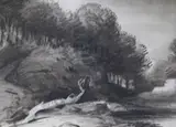 A Woodland Pond, Provenance; W.Foxley Norris, Dean of York and great grandson of the artist, Abbott & Holder label verso, 15 x 20cm by Thomas Monro, watercolor, sold Mar 2019