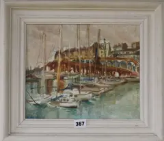 Ramsgate Harbour by Dorothy Louisa Swain, oil on canvas, sold Mar 2019