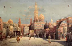 5 x 22.5in by Henri Carnier, oil, sold Mar 2019