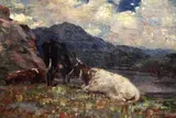 5 x 21.5in by Andrew Douglas, oil on canvas, sold Mar 2019
