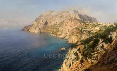 Anacapri' signed 23.5 x 38.5in by Enrico Gargiulo, oil on canvas, sold Mar 2019