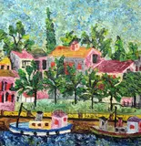 Untitled by Fred Yates, oil on canvas, sold Mar 2019