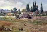 5 x 29.5in by Arthur Bruce Hancock, oil on board, sold Mar 2019