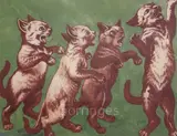 Out of Reach' signed 6.75 x 8.75in by Louis Wain, gouache on board, sold Mar 2019