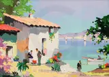 Cannessigned by Cecil Rochfort D'Oyly-John, oil on canvas, sold Mar 2019