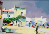 Cap D'Antibes signed and inscribed verso 10 x 14in by Cecil Rochfort D'Oyly-John, oil on canvas, sold Mar 2019