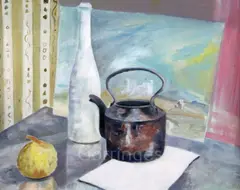 Bottle by Duncan Grant, oil on canvas board, sold Mar 2019