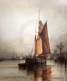 Shoreham' signed 25 x 21in by Frederick James Aldridge, watercolour, sold Mar 2019