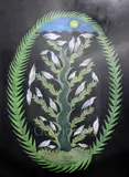 Tender Wreath' inscribed verso 24.5 x 19in by Scottie Wilson, drawing, sold Mar 2019