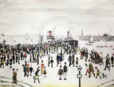 Limited edition colour printFerry Boatssigned in by L. S. Lowry, print, sold Mar 2019