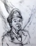 CharcoalPortrait of Ena Forstersigned and dated 198421 by Maggi Hambling, 1984, charcoal, sold Mar 2019