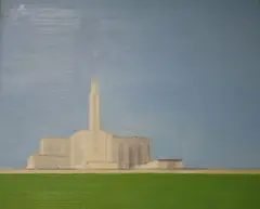 American cathedral landscape, 38 x 46cm, unframed by Tom Hammick, oil on canvas, sold Mar 2019