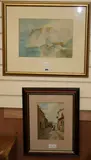 Sea Cliffs, 24 x 34cm and a watercolour of Blakeney Harbour by Benjamin John Merifield Donne, watercolour, sold Mar 2019