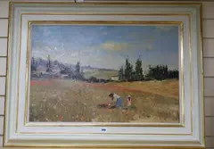 Gathering Flowers by Roy Petley, oil on board, sold Mar 2019