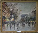 Paris in the snow by Pietro Griffo, oil on canvas, sold Mar 2019