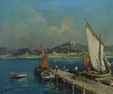Ile de Porquelles, France by Maurice Barle, oil on canvas, sold Feb 2019