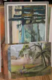 5 oils on board, Landscapes and still lifes, largest 45 x 80cm by Marion Lewin, oil, sold Feb 2019