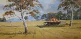 On the stubble by William John O'Shea, oil on canvas board, sold Feb 2019