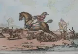 Hunting scenes, 22 x 35cm, unframed by James Gillray, print (other), sold Feb 2019