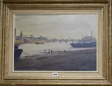 Chelsea Harbour by Julian Barrow, oil on canvas, sold Jan 2019