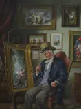 A Gallery by Hans Rudolf Richter, oil on canvas, sold Jan 2019