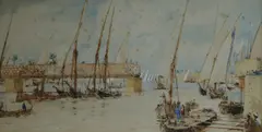 Kasr el Nil, Cairo by Charles Dixon, watercolour, sold Jan 2019