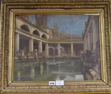 Roman Baths, Bath, Somerset inscribed verso 35 x 45cm by Francis S. Walker, oil on canvas, sold Jan 2019