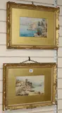 Coastal scenes by Henry B. Wimbush, watercolor, offered Jan 2019