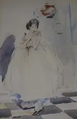 Figure studies by Madeline Green, watercolor, sold Jan 2019