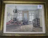 Library interior with gentleman reading by Joseph Gerstmeyer, 1830, watercolour, sold Jan 2019