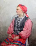 5 x 24in by Mikhail Zheleznov, 1954, oil on canvas, sold Dec 2018