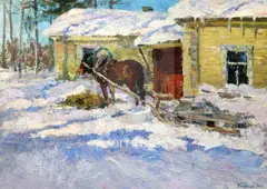 Untitled by Leonid Vaishlya, 1964, oil on board, sold Dec 2018