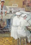 Untitled by Marat Semonovich Shanin, oil on board, sold Dec 2018