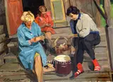 Untitled by Yvgeny Sansonov, oil on board, sold Dec 2018