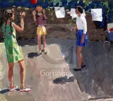 5 x 21.5in by Grigory Andrevitch Shpoinko, oil on card, sold Dec 2018