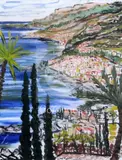 Looking Down on Sorrento' signed 19 x 15.5in by John Paddy Carstairs, oil on canvas, sold Dec 2018
