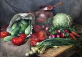 Untitled by Nikolai Kalmykov, 1955, oil on card, sold Dec 2018
